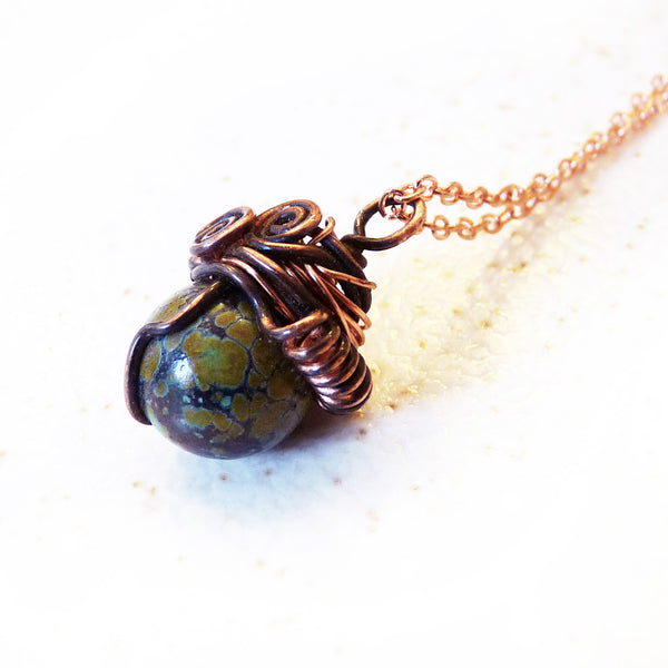 Acorn Wire Wrapped Turquoise Drop Pendant – Rhonda Chase Design