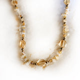 gold citrine tear drops natural gemstone short (17") necklace