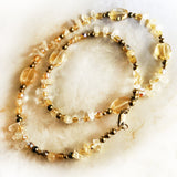 gold citrine natural gemstone short (17") necklace