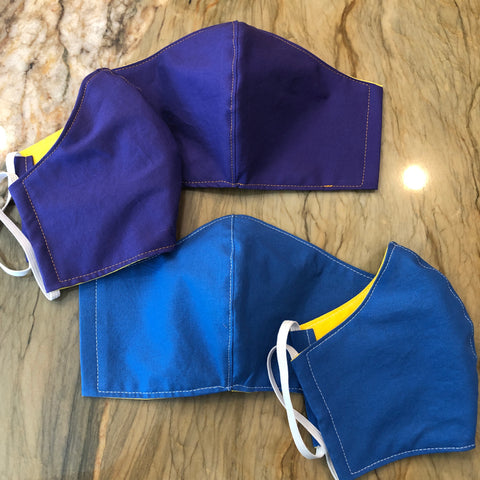 Amador Valley and Foothill High School Handmade Masks - School Colors!! Fabric 100% Cotton Facemasks - Washable, Reusable