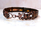 Copper Waves Wire Wrapped Bracelet