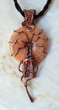 rustic salmon gemstone donut wire wrapped in copper wire
