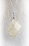 wire wrapped handmade authentic sea glass & sterling silver