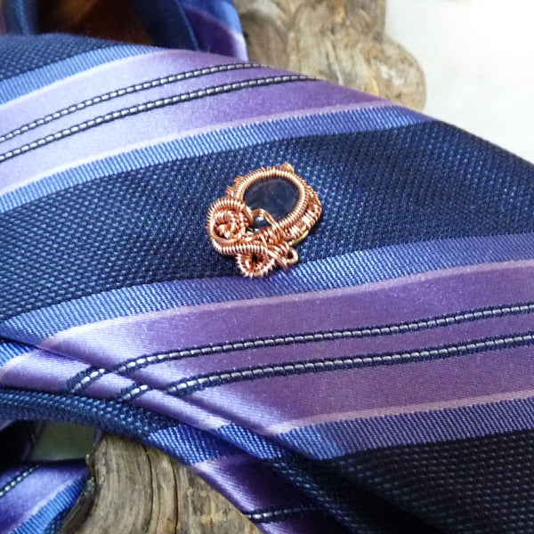 OOAK Tie Tack Handmade Wire Wrapped Jewelry for Men Rhonda Chase Design