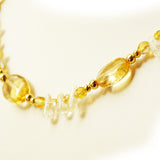 yellow and gold Petite Citrine Beaded Necklace