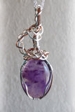one of a kind amethyst necklace with silver and copper