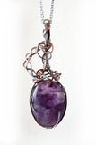 one of a kind amethyst, silver, copper, purple pendant jewelry