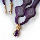 Amethyst Teardrop Wire Wrapped Necklace