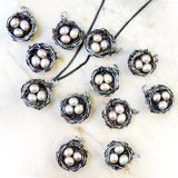 Nest with Pearl Eggs Pendant - CUSTOM Nests