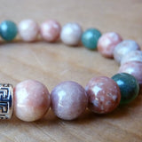 Men's handmade jewelry beaded Bracelets pink & green