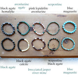 Men's Jewelry Handmade Gemstone Bracelets Blue, Green, brown
