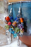 Colorful Beaded Handmade Cluster Dangle Earrings