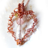 copper wire wrapped angel pendant