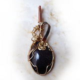 Blue Goldstone Wire Wrapped Pendant