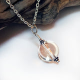 Natural Crystal Pendant Necklace - Handmade Silver Gemstone Quartz Crystal Ball