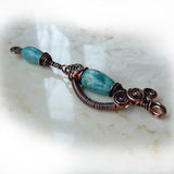 Double Turquoise Wire Wrapped Pendant