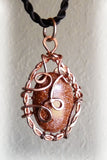 handmade copper & brown goldstone pendant OOAK