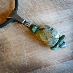 wire wrapped pendant w four genuine turquoise nuggets