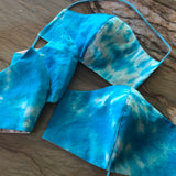 Hand Dyed! Artisan Handmade Blue Fabric Fitted Face Mask, 100% Cotton Face Covering - Washable, Reusable: Men, Women, Children - Comfortable One-of-a-Kind Mask