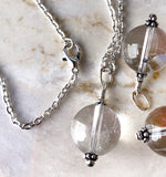 Clasp view Handmade Silver Gemstone Quartz Crystal Ball, Crystal Healing Stones, Natural Healing Stones