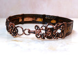 Copper Waves Wire Wrapped Bracelet