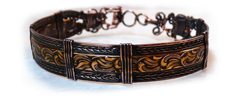 Handmade Wire Wrapped Copper bracelet