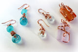 Recycled jewelry made from bottle glass and copper