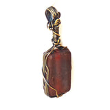 red gold recycled glass and boho bronze wire wrap