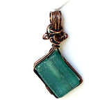 recycled bottle glass beautifully wire wrapped in copper