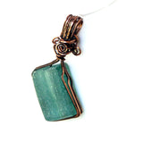 recycled green bottle glass wire wrapped in antique copper