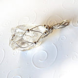 Rock crystal and sterling silver handmade gift necklace