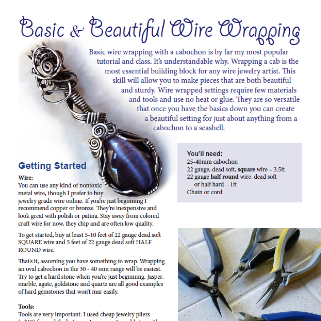 Learn Jewelry Making : Wire Wrapped Pendant with Wire Wrapping Tutorial -  Wire Wrap Tutorials