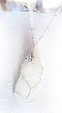handmade wire wrapped real sea glass pendant women