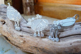 Handmade boho wire wrapped sea glass jewelry w dangles