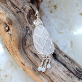 Sea Glass and Sterling Silver Beach Pendant Handmade