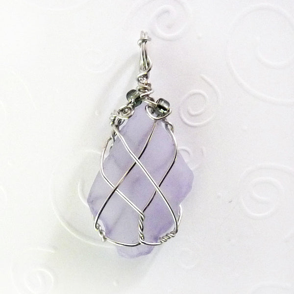 handmade purple sea glass pendants for women mom OOAK