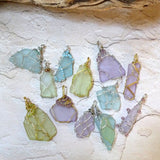 handmade seaglass pendants blue, green, purple gifts