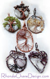 Six Wire Wrapped Tree Pendant Necklace OOAK Handmade
