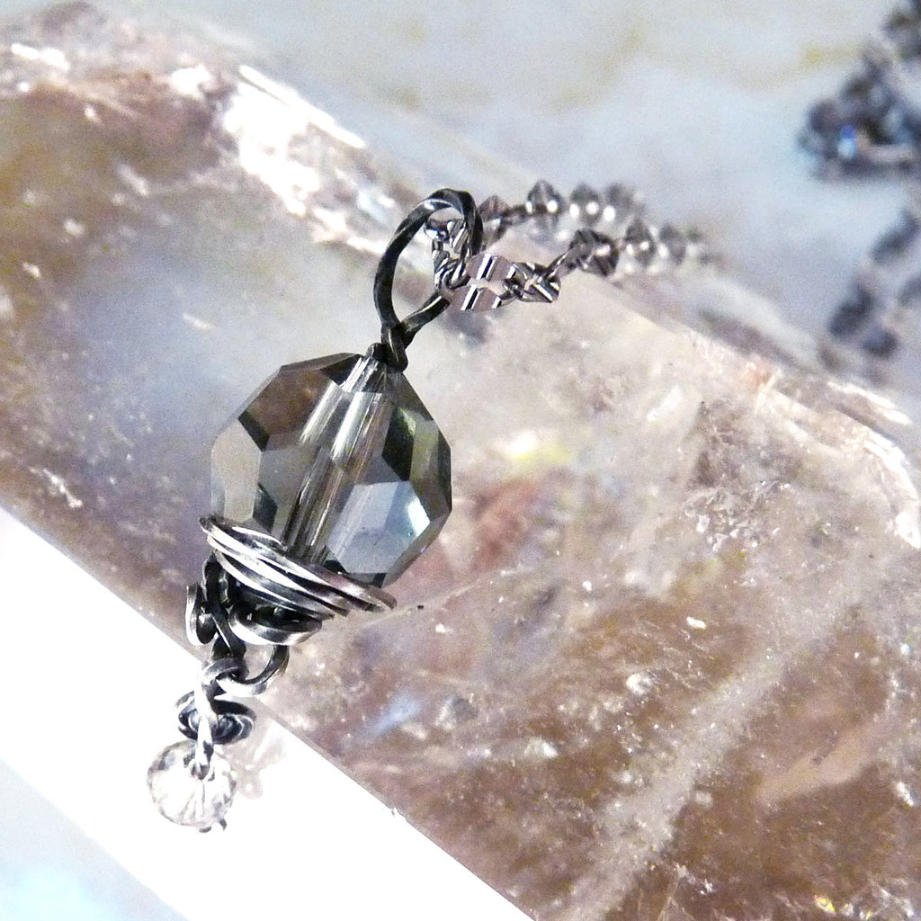 Wire Wrapped Swarovski Crystal Silver Shade – Rhonda Chase Design
