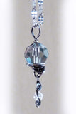 wire wrapped handmade pendant w dangle crystal & silver