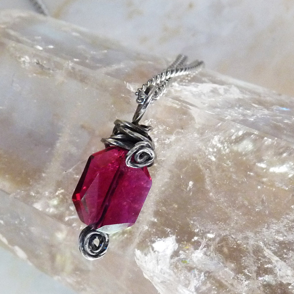 Wire Wrapped Swarovski Crystal - Ruby – Rhonda Chase Design