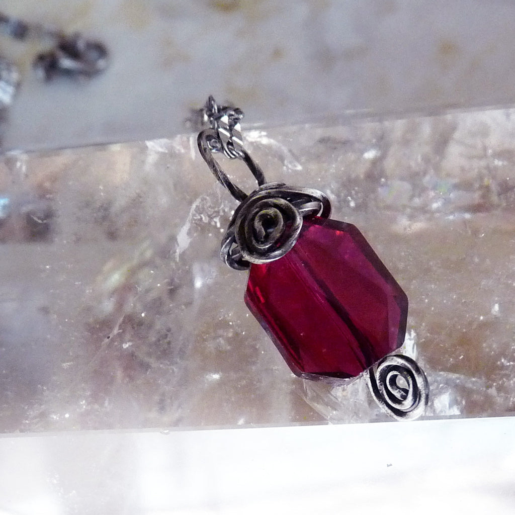 Swarovski red crystal necklace store