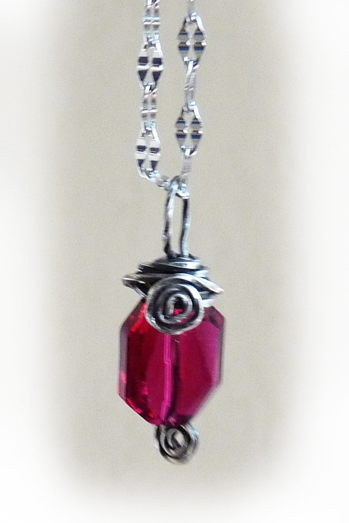 Wire Wrapped Swarovski Crystal - Ruby Red – Rhonda Chase Design
