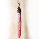Mother of Pearl Talon Pendant - Fuchsia