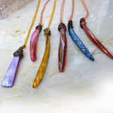 Colorful mother of pearl wire wrapped pendants OOAK