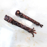 OOAK mens wire wrapped tie bars tie clips oxidized copper