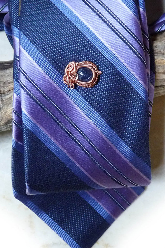 OOAK Tie Tack Handmade Wire Wrapped Jewelry for Men Rhonda Chase Design