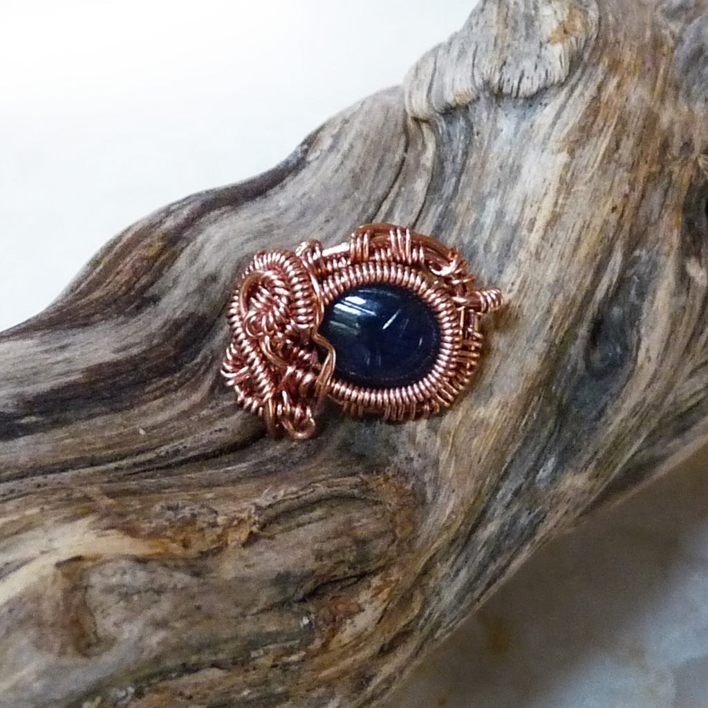 Scarab Tie Tack Handmade Wire Wrapped Jewelry for Men