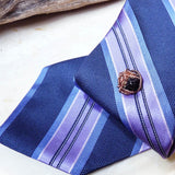 Mens fashion suit tie tack tie tac tie pin black & copper