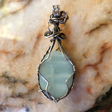 Amazonite Sterling Silver Handmade Wire Wrapped Pendant - Natural Gemstone Pendant